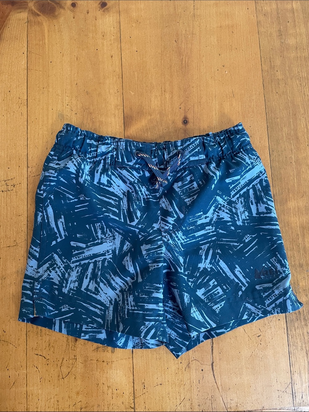 REI Blue Teal Patterned Kids Swim Trunks
